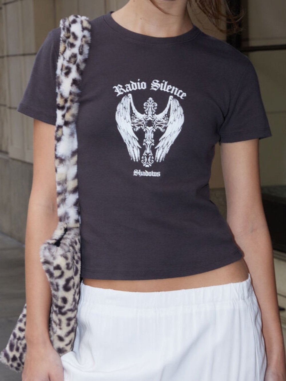 John Galt Radio Silence T-Shirt Crop Size Small